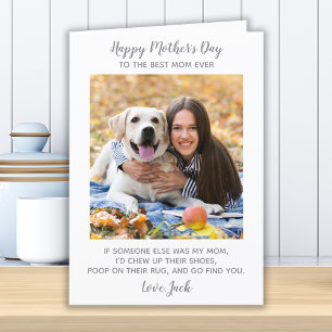 Personalised Pet Photo Dog Mum Mothers Day Holiday Card