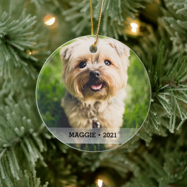 Personalised Pet Photo Double-sided Christmas Tree Ceramic Tree Decoration (Tree)