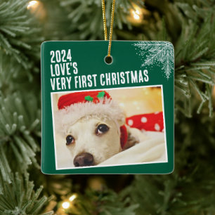 Personalised Pet Photo First Christmas Custom Ceramic Ornament