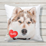 Personalised Pet Photo Gifts Dog Lover Keepsake Cushion<br><div class="desc">Celebrate your best friend with a personalised Pet Pillow . Name will be showcased in a beautiful watercolor heart . Customise with your own photo , and name . See 'personalise this template' to change photo and name , and see 'Customise' for more custom options . This pet photo pillow...</div>