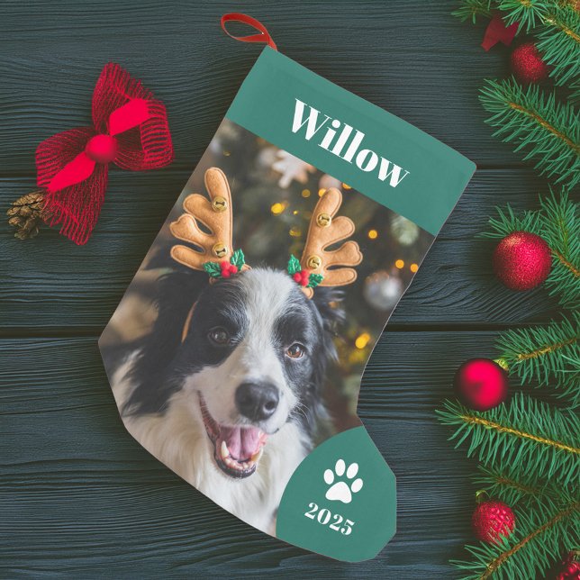 Personalised Pet Photo Holiday Small Christmas Stocking (Creator Uploaded)