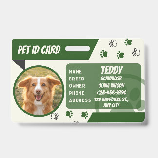 Personalised Pet Photo ID Wallet Card Badge