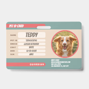 Personalised Pet Photo ID Wallet Card Badge