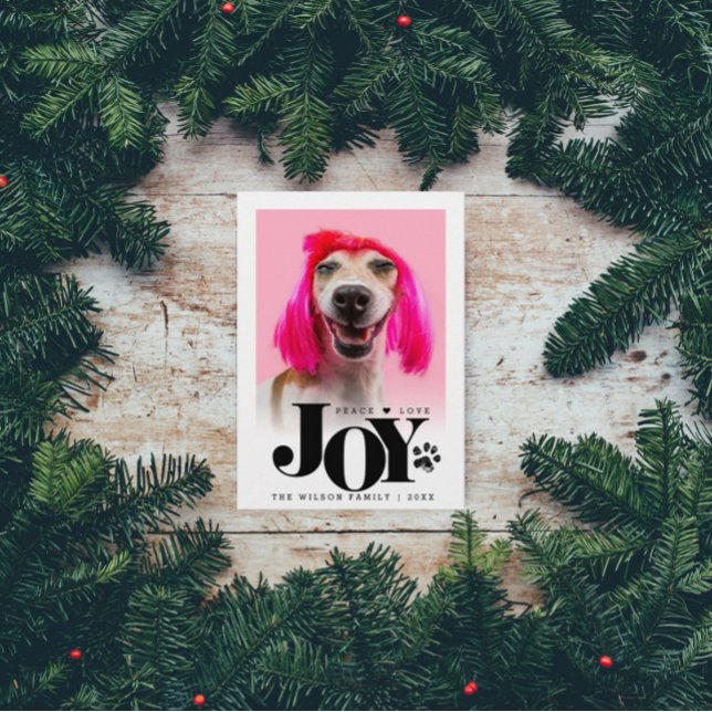 Personalised Pet Photo JOY Paw Print Holiday (Creator Uploaded)