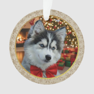 Personalised Pet Photo "Love" Gold Glitter Ornament