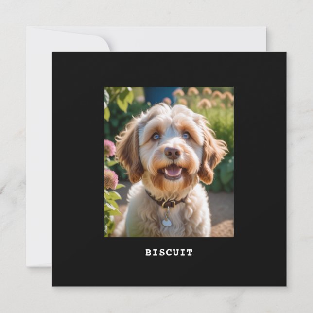 Personalised Pet Photo Name Dog Cat Greetings Card (Front)