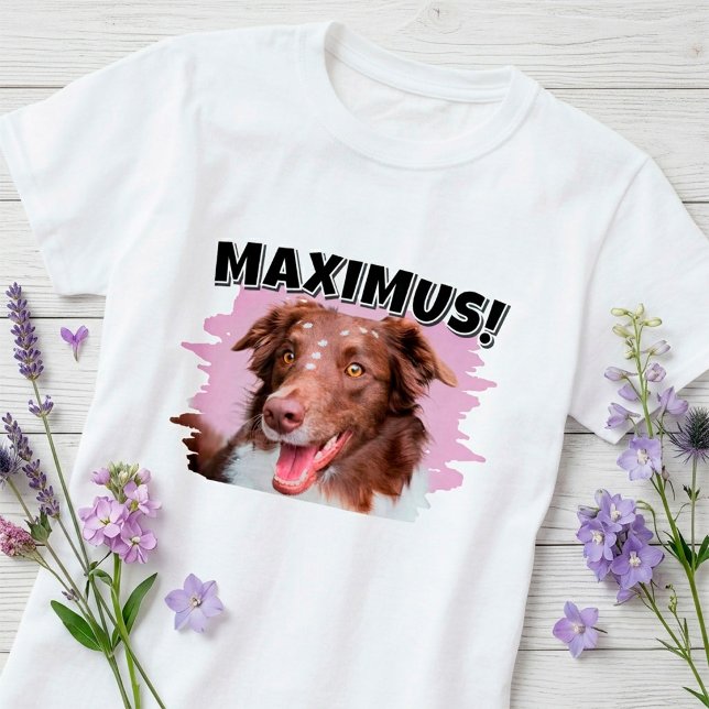 Personalised Pet Photo & Name T-Shirt (Personalized pet photo and name t-shirt)