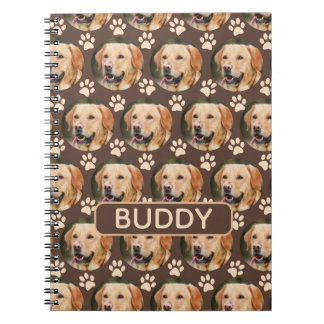 Personalised Pet Photo Pattern Dog Name Notebook