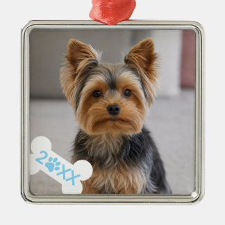 Personalised Pet Photo Paw Print Metal Tree Decoration