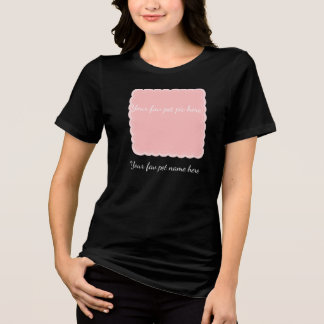 Personalised Pet Photo Pink Scalloped Frame Tri-Blend Shirt