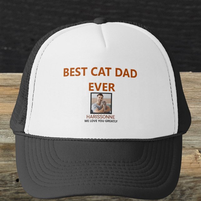 Personalised Pet Photo Text Modern Gift For Dad Trucker Hat (Creator Uploaded)