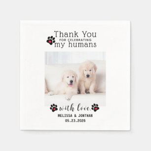 Personalised Pet Photo Thank You Dog Wedding Napkin