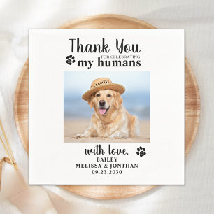 Personalised Pet Photo Thank You Dog Wedding Napkin