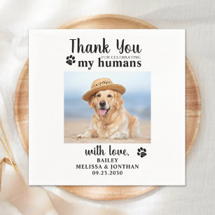 Personalised Pet Photo Thank You Dog Wedding Napkin