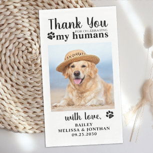 Personalised Pet Photo Thank You Dog Wedding Napkin