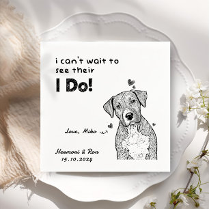 Personalised Pet Photo Thank You Dog Wedding Napkin