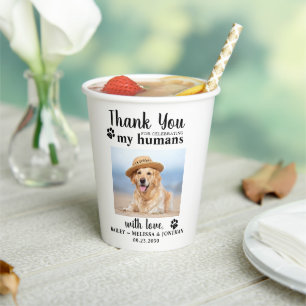 Personalised Pet Photo Thank You Dog Wedding Paper Cups