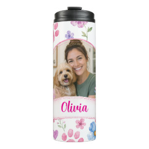 Personalised Pet Photo Thermal Tumbler with Name 