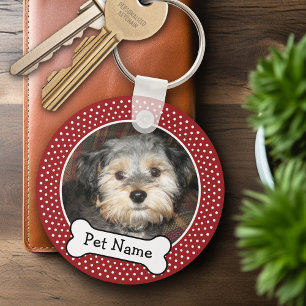 Personalised Pet Photo with Dog Bone Key Ring