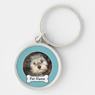 Personalised Pet Photo with Dog Bone Key Ring