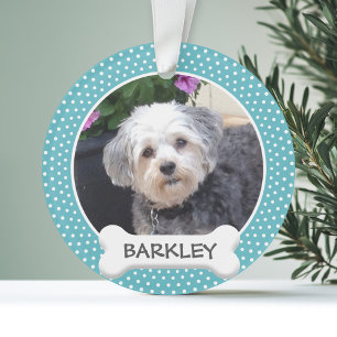 Personalised Pet Photo with Dog Bone Ornament