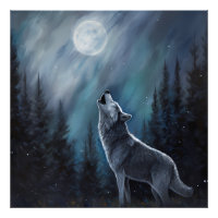Personalised Pet Photo | Wolf Howling At The Moon