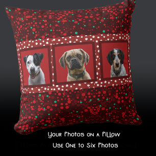 Personalised Pet Photos Dog Mum Grandma Burgundy  Cushion