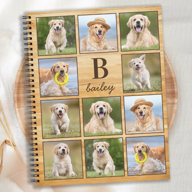 Personalised Pet Puppy Dog Monogram Photo Collage Notebook (Creator Uploaded)