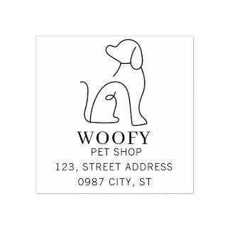 Personalised Pet Shop Address Rubber Stamp