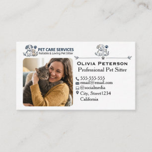 Personalised Pet Sitter Business Card with Photo