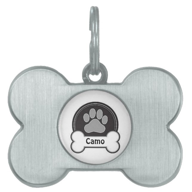 Personalised Pet Tag/Paw and Bone Tag (Front)