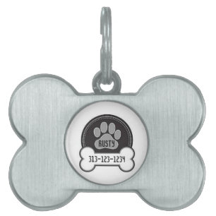 Personalised Pet Tag/Paw and Bone Tag
