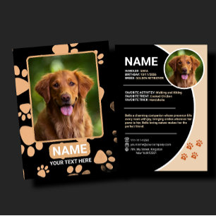 Personalised Pet Trading Card Birthday Gift