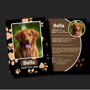Personalised Pet Trading Card Birthday Gift