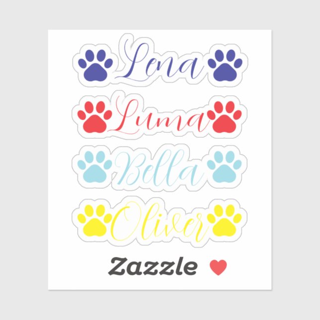 Personalised pet vinyl decal, pet name custom  (Sheet)