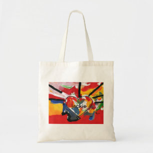 Personalised Peter Max Art Style heart tote bag