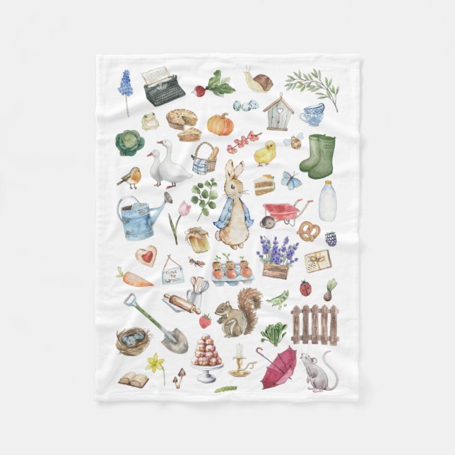 personalised peter the rabbit fleece blanket (Front)