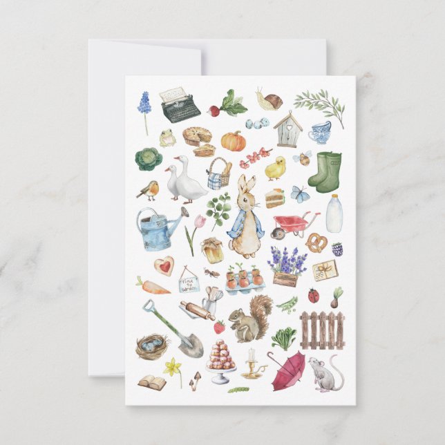 personalised peter the rabbit thank you card (Front)