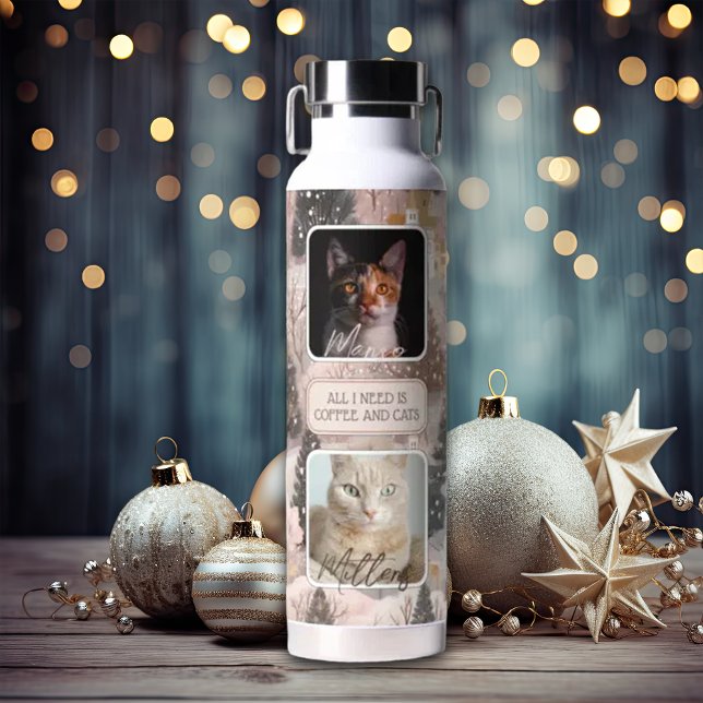 Personalised Pets Photo Collage Christmas  Water Bottle (Creator Uploaded)