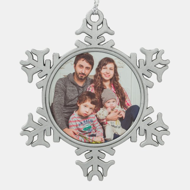 Personalised Pewter Snowflake Ornament (Front)