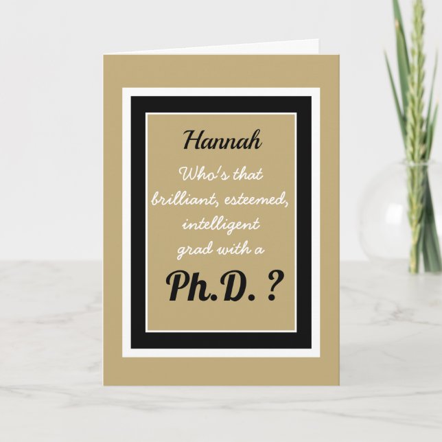 Personalised Ph.D. Congratulations card (Front)