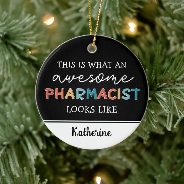 Personalised Pharmacist Funny Awesome Pharmacist Ceramic Tree Decoration (Tree)