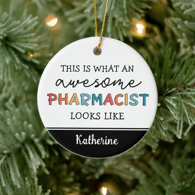 Personalised Pharmacist Funny Awesome Pharmacist Ceramic Tree Decoration (Tree)