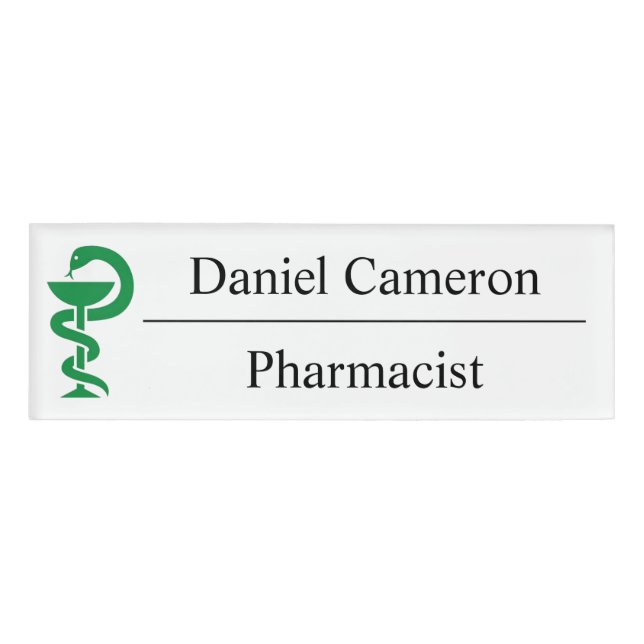 Personalised Pharmacist Name Tag (Front)