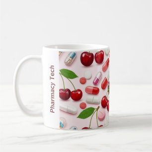 Personalised Pharmacy Mug Pink Cherries
