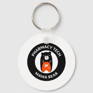 Personalised Pharmacy Tech Mama Bear Keychain