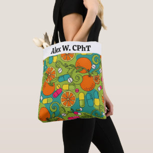 Personalised Pharmacy Tote Bag Retro Oranges