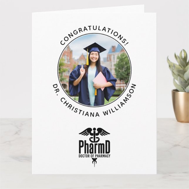 Personalised PharmD Doctor of Pharmacy Graduation Card (Small Plant)