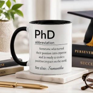 Personalised PhD Definition Doctorate Graduation Mug