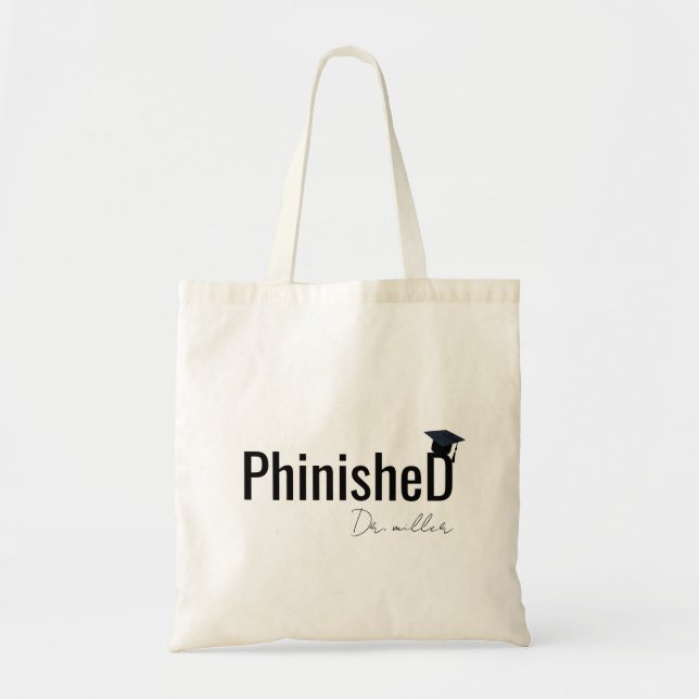 Personalised Phd Graduation Tote Bag, Doctorate  Bag (Front)